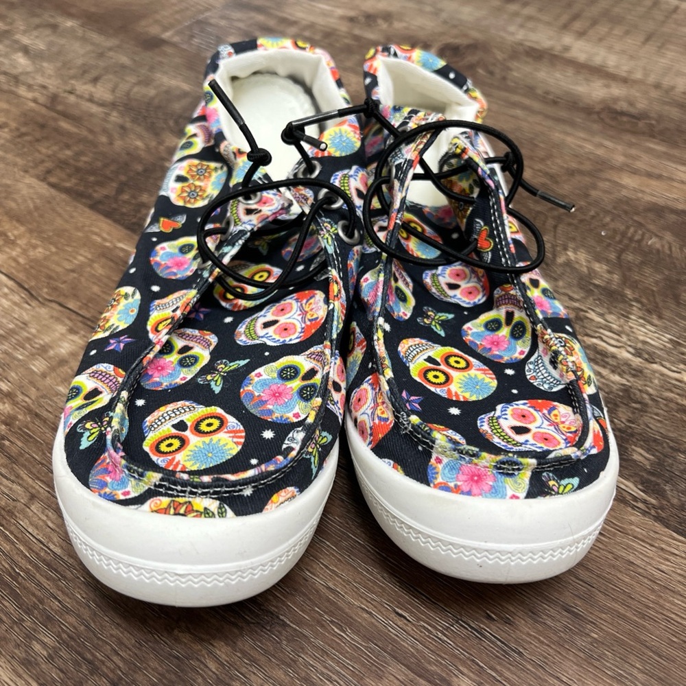 Colorful Skull Print Ladies Shoes